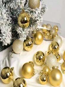 24 quả bóng trang trí Giáng sinh, thích hợp để treo đồ trang trí trên cây thông Noel, Giáng sinh - Nhiều màu - Xem 9
