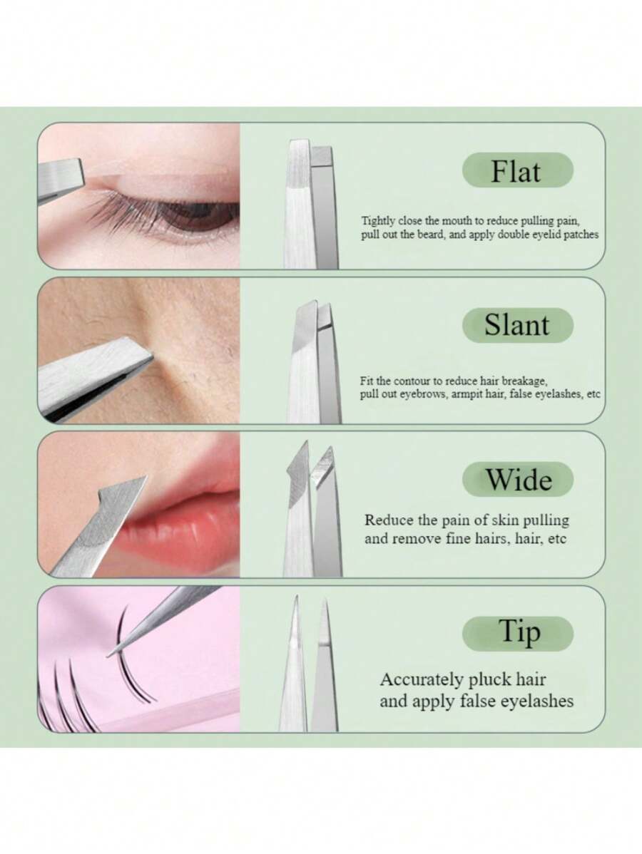 Professional Stainless Steel Tweezers For Eyebrows Great Precision