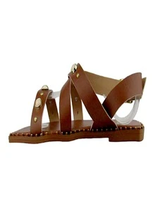 Littz Women's Flat Sandal With Buckle And Studs Caramel Gold - 駝色 - 查看 3