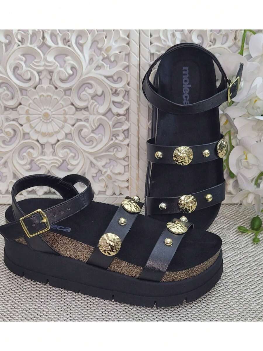 Moleca Women's Lightweight Platform Flatform Sandal - màu đen - Xem 1