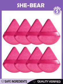 24pcs/15pcs/8pcs/3pcs Triangle Flocking Makeup Sponges, Soft Fluffy Texture, Suitable For Face & Body Powder Puff, Mixed Makeup Beauty Tools