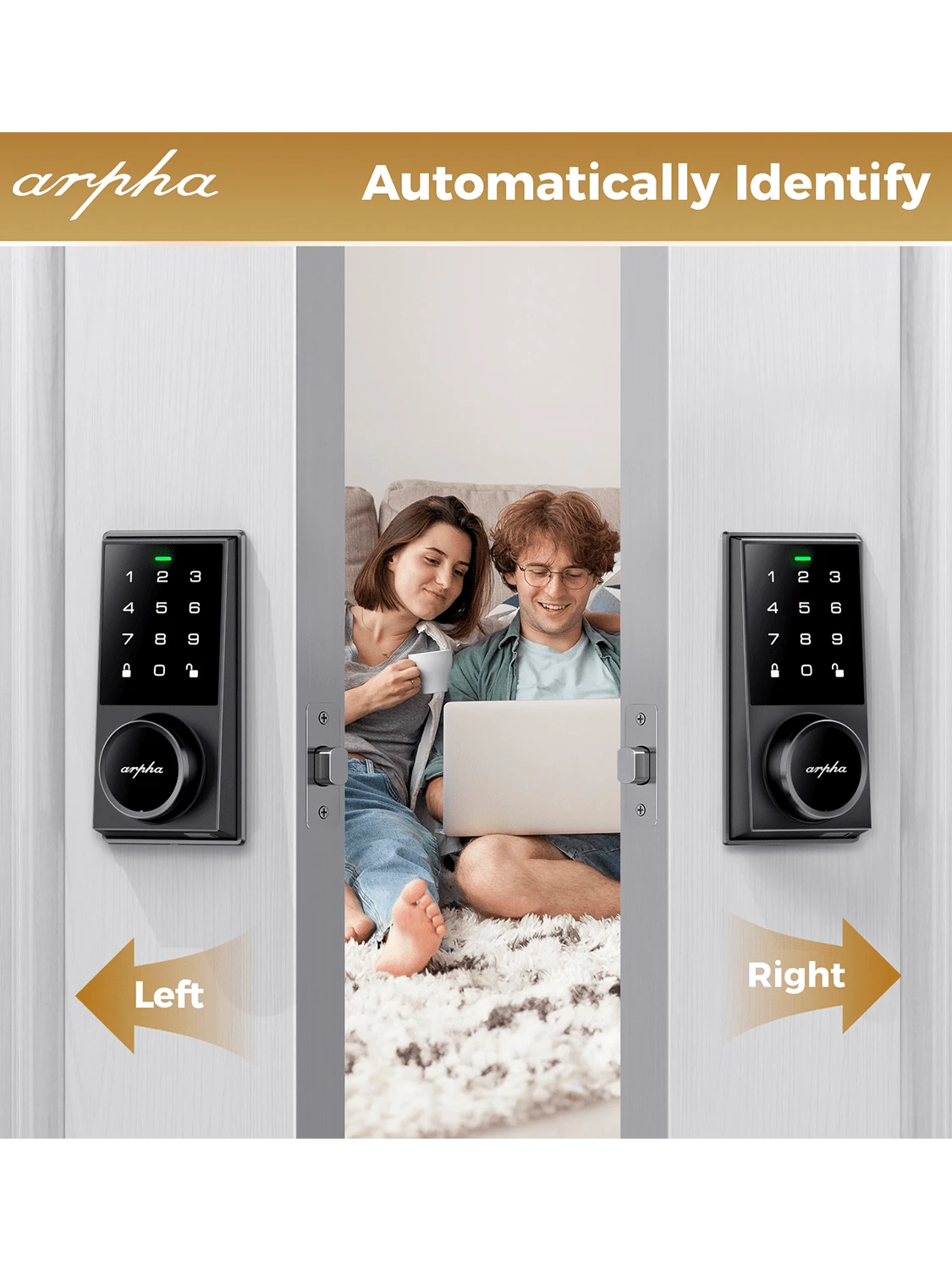 Keyless Entry Door Lock With Touchscreen Keypad, Arpha Electronic