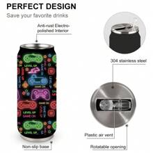 1 件不锈钢真空时尚保温水杯，罐形水杯，多用途咖啡杯饮料杯，旅行度假杯，旅行杯，带盖冷杯，保温杯旅行的最佳选择，送给家人、朋友和爱人的礼物，户外健身，家庭和办公室用水瓶回到学校