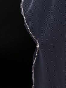 1pc Handmade Crystal & Pearl Beaded Edge Short Bridal Veil, Minimalist Design Fall Clothes For Women - Multicolor - View 4