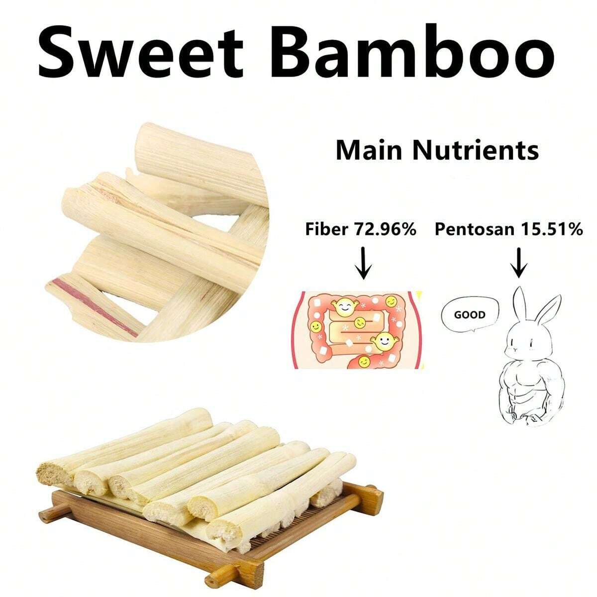 Organic Natural Snacks Apple Tree Branches, Sweet Bamboo, Timoth Hay, Alfalfa, Dental Treats