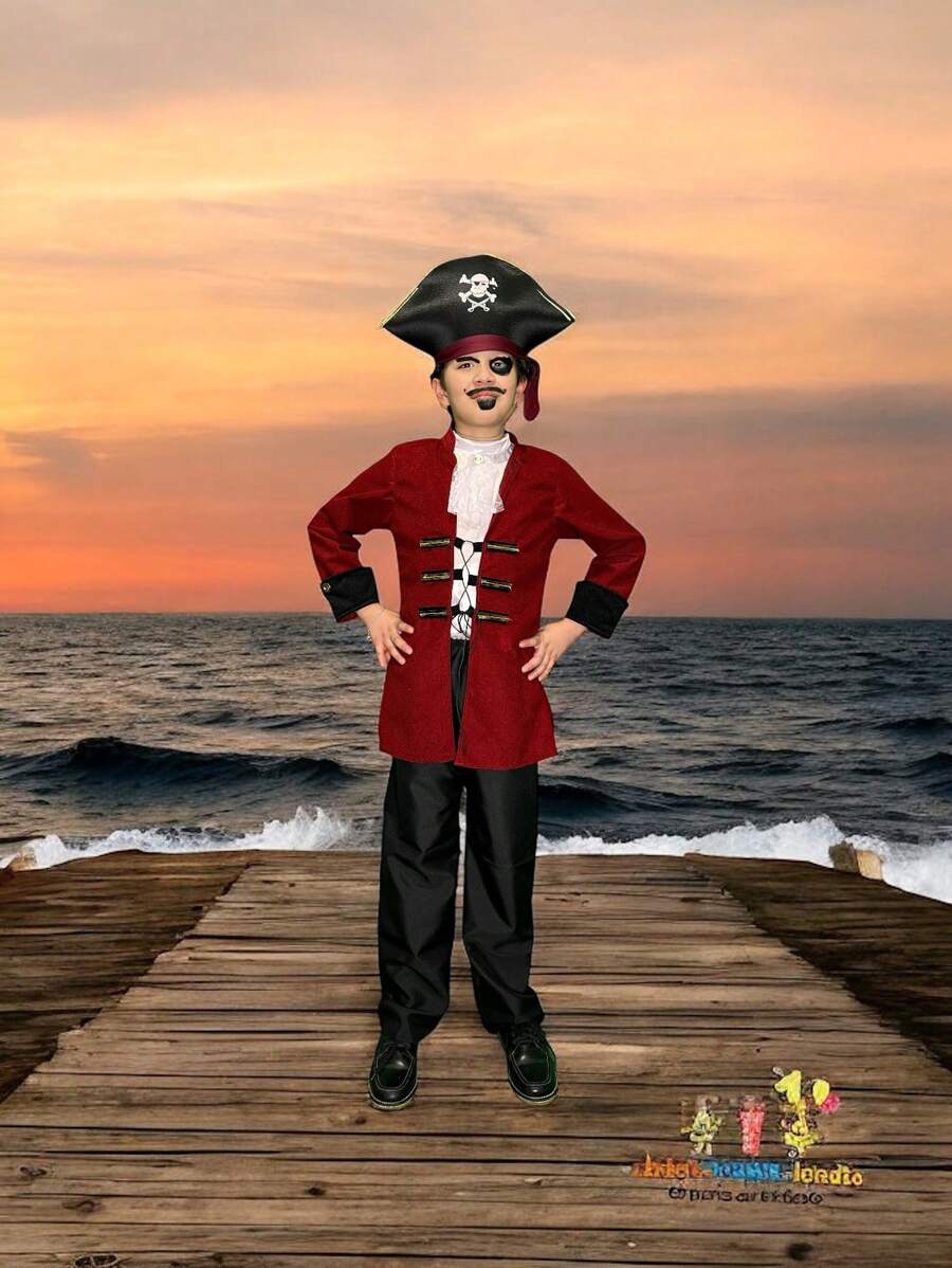 DISFRAZ PARA NIÑO DE PIRATA PARA HALLOWEEN, FESTIVIDADES, FIESTA, HALLOWEEN - Negro - Ver 1