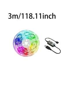 1pc LED蓝牙灯带，USB供电灯带，带应用程序控制，不可拆卸变色，靠近天花板灯，无需电池，适用于家庭装饰节日装饰，电脑电视柜背景背光 - 彩色 - 查看 12