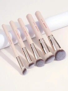 MAANGE 5pcs Professional Facial Makeup Brush Set With Paper Box ,Foundation Brush,Contour Brush,Blush Brush,Eyeshadow Brush,Blending Brush,Makeup Brush With Soft Fiber For Powder,Liquid,Cream For Easy Carrying,Brush For Travel. - 杏色 - 查看 2