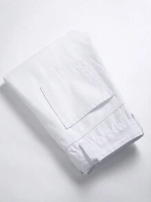 Quần Jeans Nam Ôm Vừa Vặn, Màu Trắng Thường Ngày, Co Giãn, Rách Rách - trắng - Xem 6