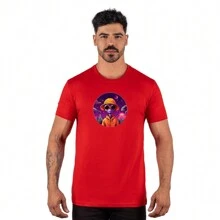 Men's T-Shirt Et Allien Planets Shirt Blouse Unisex Male Female 100% Cotton Top Premium Streetwear New Release Fast Shipping Various Colors!! Plus Size - 紅色 - 查看 1