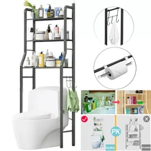 NetHong 3-Tier Drum Washing Machine Storage Rack Space-Saving Bathroom Storage Rack Above The Toilet, Multi-Functional,Bearing Strong, Hangable Storage Rack,Black Home Bathroom Decor Bathroom Organizer Back To School - Black - View 10