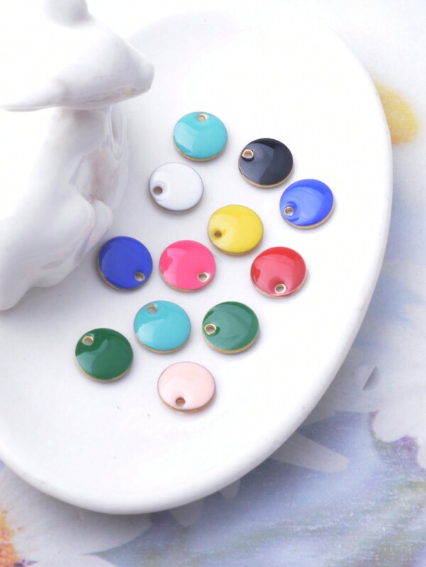 10pcs Double-Sided Oil Drop Bead Jewelry Making Earring Accessories