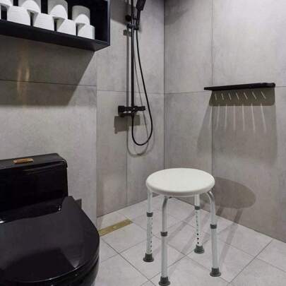 Shower Stool Adjustable Shower Chair Height Disability Bathroom Seat Multi Purpose Round Bath Bench Healthcare Aid Shower Chair Bathroom Decor Summer Bathroom Accessories Back To School