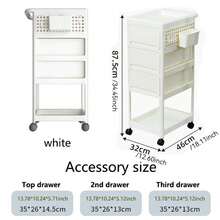 Storage Stroller - 4 Layer, Storage For Bedroom, Living Room, Kitchen,Restroom,Flexible To Move, Can Put Toys, Snacks, Tools, Pet Supplies,PP Material Is Safe And Durable Outdoor Decor - White - View 10
