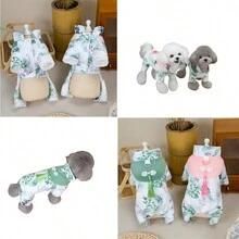 Chinese Style Pet Dog Clothes Padded Reflective 4 Legs Winter Coat - Multicolor - View 1