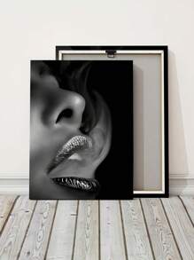 1pc Modern Black Lips Canvas Wall Art - Fashionable And Eye-Catching Wall Decor For Living Room, Bathroom, And Bedroom - Perfect Home Decor With No Frame - Multicolor - View 10