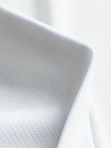 男士运动 T 恤 - 吸湿排汗短袖上衣，宽松版型，印花设计，适合健身、休闲跑步和篮球训练 | 轻质涤纶，圆领 - 白色 - 查看 7