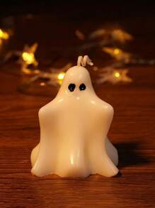 1pc Halloween Ghost Scented Candle, Spooky Atmosphere Festive Gift, Hand-Made Smokeless Candle, Suitable For Dining Table, Party, Birthday Cake, Home Decor, Wedding Party Decor, Fragrant Candle, Suitable For Halloween, Thanksgiving, Christmas Party,Christmas Halloween Decor Room Decor