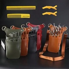 1 set de estuche para tijeras, incluye 1 estuche para tijeras, 2 peines, 2 pinzas, kit de herramientas para cortar el cabello de peluquero, estuche para tijeras de salón, set de peine y pinza para peluqueros - Multicolor - Ver 1