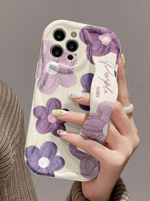 Summer Daisy 1pc Fashion Floral Printed Thick Shockproof Phone Case With Bracket Function, Compatible With Apple And Series Waterproof Anti-Fall Scratch Resistant