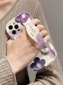 Summer Daisy 1pc Fashion Floral Printed Thick Shockproof Phone Case With Bracket Function, Compatible With Apple And Series Waterproof Anti-Fall Scratch Resistant