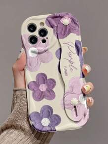 Summer Daisy 1pc Fashion Floral Printed Thick Shockproof Phone Case With Bracket Function, Compatible With Apple And Series Waterproof Anti-Fall Scratch Resistant