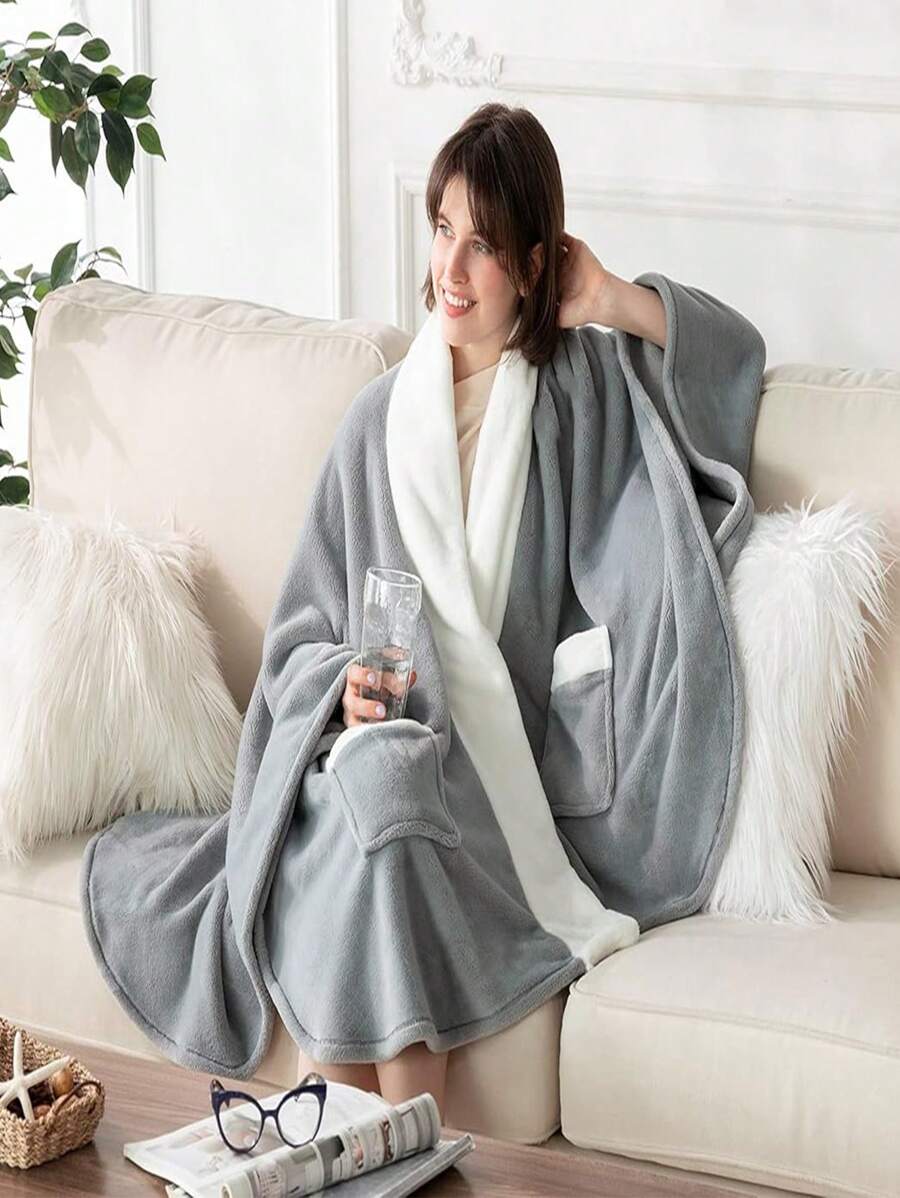 2 Chăn mặc và Quần ngủ, Áo hoodie Halloween dễ thương, Áo hoodie chăn dễ thương, Chăn mặc ấm áp, Chăn mặc TV, Áo hoodie lông cừu ấm áp, Áo choàng hoodie hình chuột lang nước, cá mập, gấu trúc, cáo, - nhiều màu - Xem 1