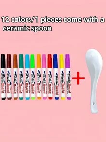 9 支（8 支笔 + 1 支刷子）/13 支（12 支笔 + 1 支刷子）彩色浮动笔，儿童水彩画悬浮笔，可擦白板笔，颜色款式随机，极具吸引力的创意学生马克笔，附赠免费刷子，学校用品，返校 - 多色 - 查看 6