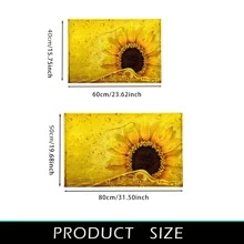 1 件向日葵花卉印花仿羊毛厨房垫，TPR 防滑底浴室垫，家居装饰，厨房装饰，圣诞装饰，圣诞装饰 - 彩色 - 查看 9