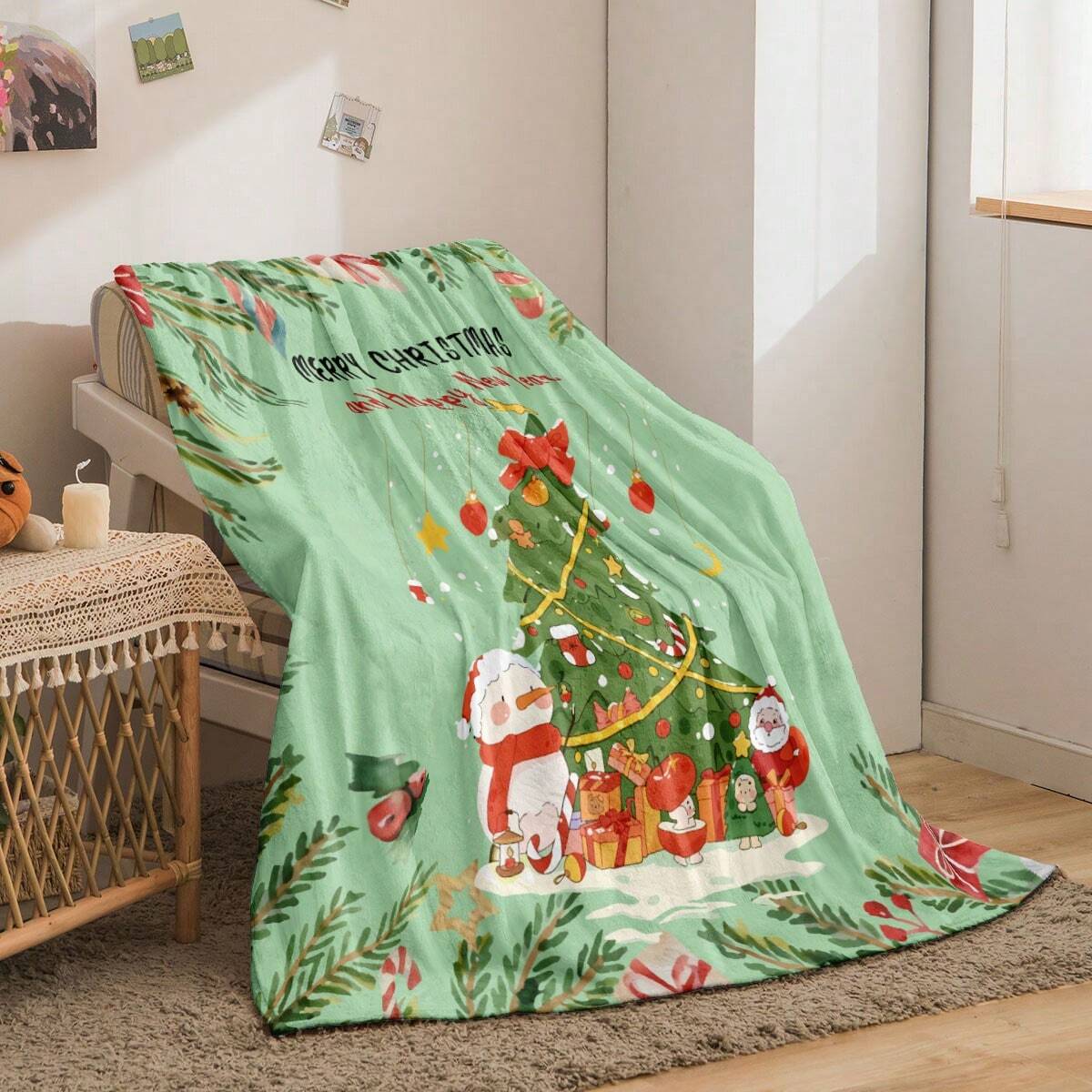 1 PC Cute Christmas Know Me Series Soft Wool Blanket, Halloween Themed