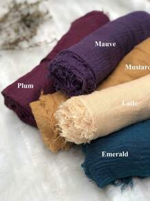1 Chiếc Khăn Trùm Đầu Bằng Vải Crepe Màu Trơn Phong Cách Bohemian Cổ Điển, Khăn Trùm Đầu Hijab Đơn Giản Cỡ Lớn, Khăn Trùm Đầu Hàng Ngày Cho Phụ Nữ, Băng Đô Cho Mọi Mùa - Nhiều màu - Xem 5