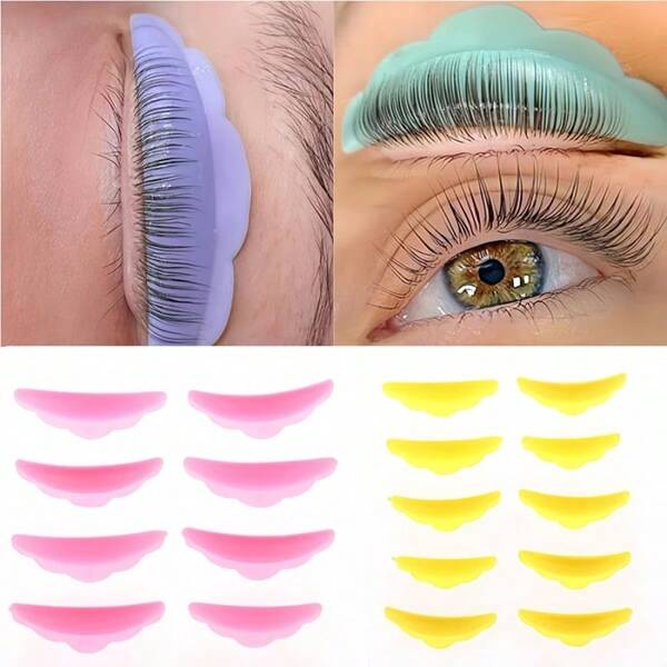 10 Pieces Reusable Eyelash Lifting Kit Silicone Laminating Pad 3D Eyelash Perming Rods Extension Curling Pad Makeup Tool