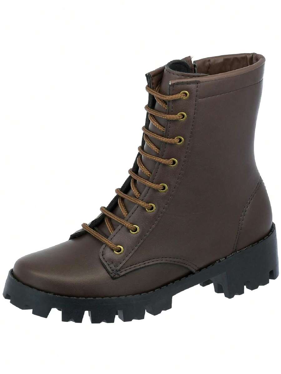 WOMEN'S MILITARY BLOGGER BOOT WITH ZIPPER | Mode de Mujer | SHEIN España