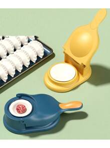 1pc 2-In-1 Dumpling Skin Maker, Creative Dumpling Making Tool, Diy Dumpling Machine, Manual Dumpling Machine, Dough Press Machine, Kitchen Gadget - Blue - View 3