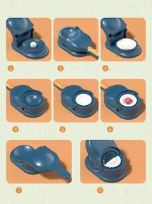 1pc 2-In-1 Dumpling Skin Maker, Creative Dumpling Making Tool, Diy Dumpling Machine, Manual Dumpling Machine, Dough Press Machine, Kitchen Gadget - Blue - View 5