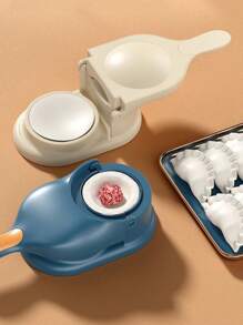 1pc 2-In-1 Dumpling Skin Maker, Creative Dumpling Making Tool, Diy Dumpling Machine, Manual Dumpling Machine, Dough Press Machine, Kitchen Gadget - Blue - View 4