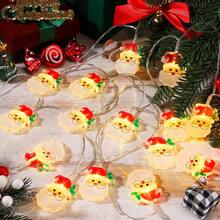 1.5米10LED圣诞灯带雪人和圣诞老人，圣诞树灯串，悬挂圣诞装饰，卧室圣诞灯串圣诞老人装饰圣诞灯室内树灯室内装饰圣诞装饰灯圣诞饰品塑料 - 彩色 - 查看 1