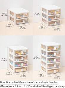 2/3/4/5 Tier Desk Makeup Organizer With Drawers, Cute Storage Box, Drawer-Style Desktop Decorative Box, Christmas Decor Storage Box, Decorative Item Storage Box, Baseball Card Storage Box - Multicolor - View 8