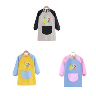 1/2/3 件装儿童艺术围裙，防水长袖儿童绘画围裙，适合 3-8 岁儿童，儿童艺术罩衣，带口袋，可用于绘画、烹饪、进餐，艺术家绘画围裙，圣诞礼物