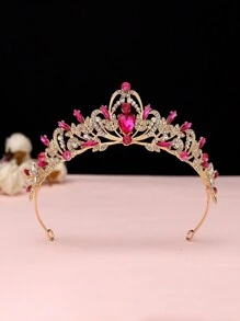 1 件儿童巴洛克复古风格珍珠水钻水晶公主皇冠头饰韩版公主可爱小女孩生日皇冠女童头冠舞台表演发饰（银色），适合女孩的礼物 - 彩色 - 查看 19