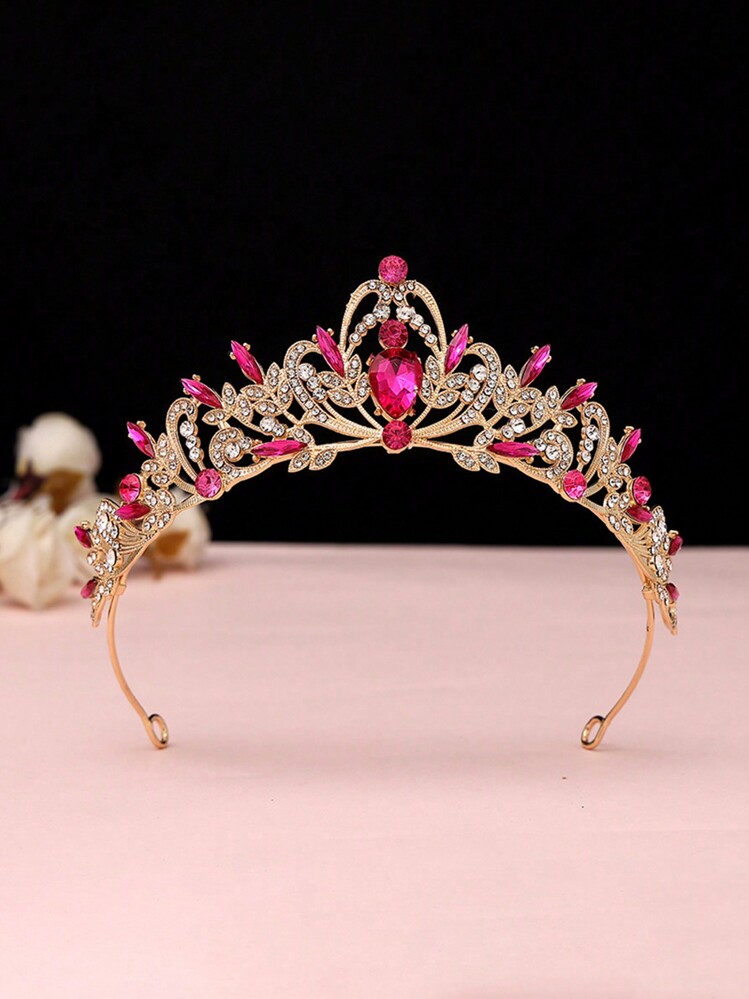 1 件儿童巴洛克复古风格珍珠水钻水晶公主皇冠头饰韩版公主可爱小女孩生日皇冠女童头冠舞台表演发饰（银色），适合女孩的礼物 - 彩色 - 查看 19