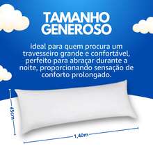 Xuxão Body Pillow 180 Thread Count Percale Cover Filled In 100% Silicone - Màu xanh lam - Xem 4