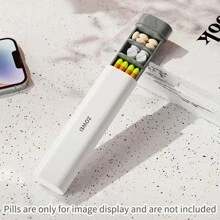 1 Stück Pillenbox für 7 Tage, tragbare Pillenbox, Medikamentenaufbewahrung, Pillenkapsel, Medizinspender - Verschiedenfarbig - Übersicht 10