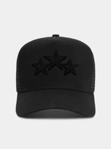 1pc Five-Star Patch Breathable Adjustable Baseball Cap, Suitable For Daily Casual Sun Protection Wear, New Stylish Design - Baseball Mesh Cap - View 4