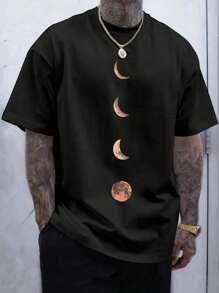 Plus Size Moon Phases T-Shirt Unisex Shirt - màu đen - Xem 1