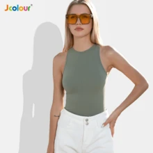 J COLOUR Women's Long Sleeve Seamless Summer Yoga Exercise T-Shirt - Màu xanh Ô liu - Xem 4