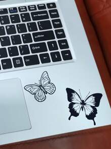 3pcs Personalized DIY Butterfly Notebook Stickers - Black - View 2