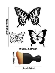 3pcs Personalized DIY Butterfly Notebook Stickers - Black - View 4