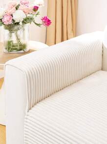 1 pièce Housse de canapé en peluche douce de couleur unie, protecteur de canapé moderne simple et chaud anti-rayures, convient pour le salon, la chambre, le bureau, toutes les saisons