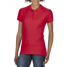Gildan Softstyle Womens/Ladies Short Sleeve Double Pique Polo Shirt - 100% Cotton - (BC3719) - 紅色 - 查看 2